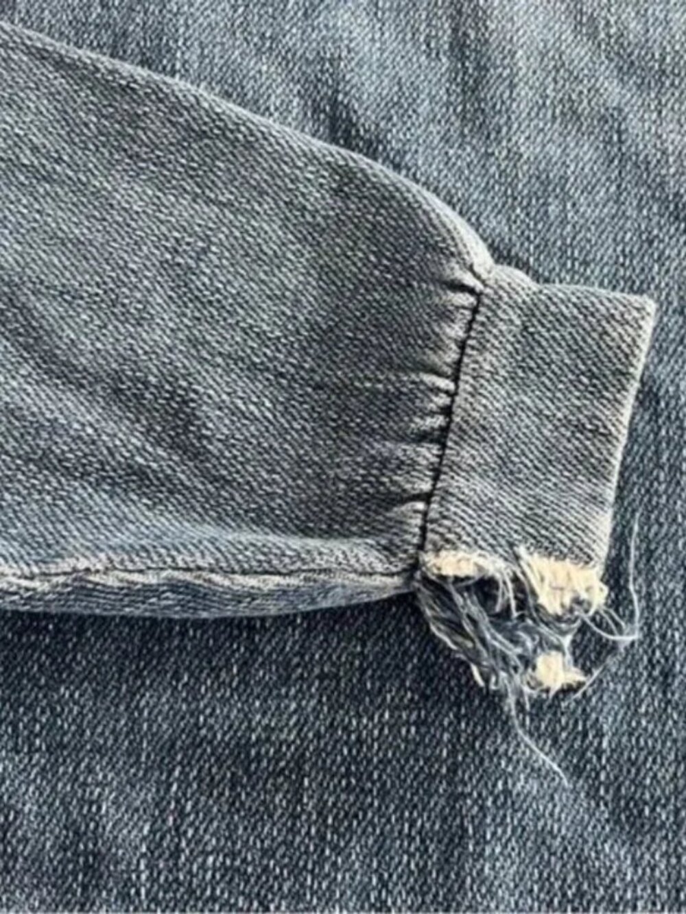 Designer Fall-Winter 2018 Ready-To-Wear Collection Distressed Denim Top Sweater - Picture 11 of 16